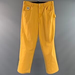 BODE Size 32 Yellow Gold Patch Cotton Cargo Jeans